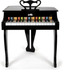 small foot Klavier Kinderflügel aus Holz, elektronisches Holzklavier mit Sitzhocker, für Kinder ab 3 Jahren, 12622, Schwarz