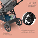 Maxi-Cosi Zelia S Trio Kinderwagen 3 in 1 Komplettset, 0-4 Jahre, bis 22 kg, Zusammenklappbar, Kompakt, Verstellbarer Baby Kinderwagen, mit CabrioFix S i-Size Babyschale, Zubehör, Wickeltasche