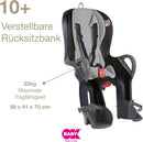 OK Baby Kinder Hinterrad-fahrradsitz 10+, schwarz-silber, 22kg, O37226050X