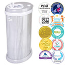 Ubbi Windeleimer aus Stahl, geruchsdicht, kein Spezialbeutel erforderlich, preisgekrönt, unverzichtbar für die Baby-Ausstattung, Holzoptik