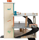 small foot Parkhaus Rallye, mit 3 Etagen, 2 Rampen und 2 Holzautos, Parkgarage aus Holz für Kinder ab 3 Jahren, 12357