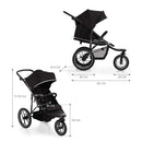 Kinderkraft HELSI Buggy bis 27 kg, Buggy ab geburt, Baby Jogger, Laufkinderwagen mit große Luftreifen, Liegefunktion, Verstellbarer Elterngriff, Zusammenklappen, Untersitzkorb, Schwarz