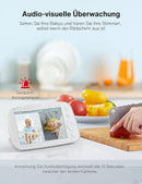 Babyphone mit teilbarem Bildschirm, 5" 720P Video Babyphone mit 2 Kameras, Audio und Video Überwachung, Schwenken Neigen Zoom, 300m Reichweite...