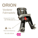 OKBABY Orion - handlebar-mounted child bike seat - for babies from 7/8 months (max. 15 kg) - black/grey