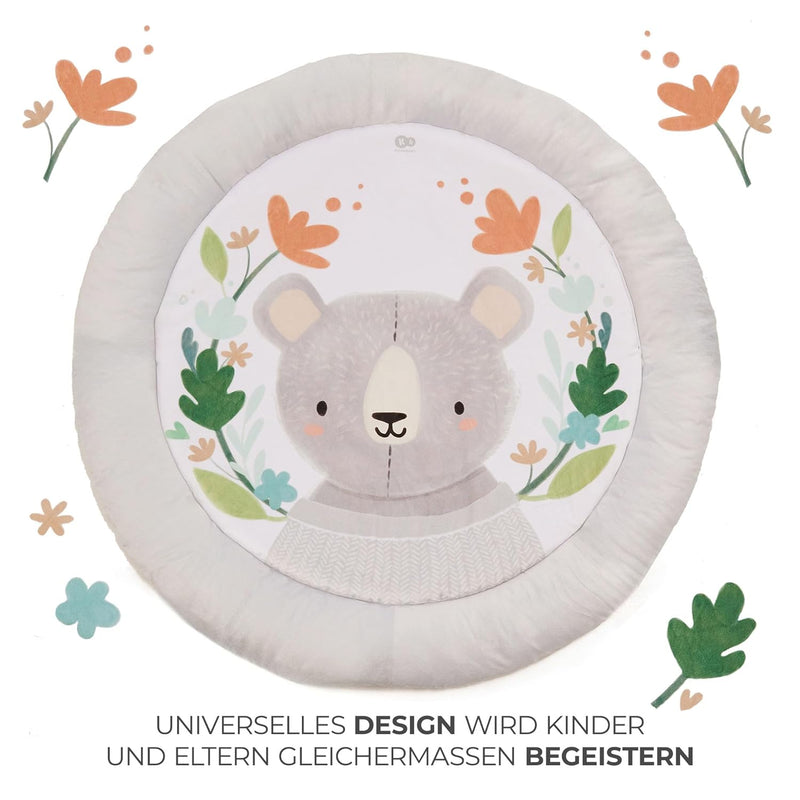 Kinderkraft COZYPLAY Spielmatte für Babys, Spieldecke mit Aktivierende 4 Spielzeugen, Praktisch - maschinenwaschbar, 2 weiche Spielbögen, Komfortable Lagerung