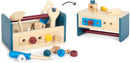 small foot Werkzeugkasten und Werkbank „Workshop“, mit Werkzeug und Zubehör aus Holz, für Kinder ab 3 Jahren, 12557