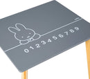 roba Kinder Sitzgruppe miffy - Kindermöbel Set aus 2 Kinderstühlen & 1 Tisch - Sitzgarnitur aus Holz - dunkelgrau und weiß lackiert