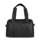 CHILDHOME, Baby Wickeltasche, Mommy Bag, Inklusive Wickelunterlage, Viele Fächer, Kinderwagenbefestigung, Schultergurt, Veganes Leder, 22L, Mommy Club Signature, Schwarz