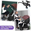 Buggy Board für alle Kinderwagen, Vihir Kiddy Board mit Sitz, Trittbrett Mitfahrbrett Universal passend für 2-6 Jahre alte Kinder, mit einer maximalen Belastung von 55 Pfund
