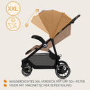 LIONELO EMMA ONE Buggy bis zu 22 kg von 6 m bis 4 Jahre Schwenkbare 360 Räder° Vollfederung Einhändig klappbar Verstellbare Rückenlehne und Fußstütze XXL-Verdeck UPF50+