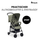 hauck Buggy Sport, Ultra Leicht - nur 5,9 kg, für Kinder bis 15 kg, Klein Zusammenklappbar, Reisebuggy mit Liegefunktion, Extra Großer Korb bis 3 k...