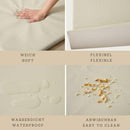 Hakuna Matte Stylische Spielmatte für Baby aus veganem Leder 120x120x2,5cm, Creme – Krabbelmatte für Baby mit Memory-Schaum und rutschfester Unterseite – pflegeleichte, schadstofffreie