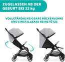 Chicco We Kinderwagen, faltbar, ultraleicht, ab Geburt bis 22 kg, Reise-Kinderwagen, ultra-kompakter, neigbar, EinHand-Verschluss