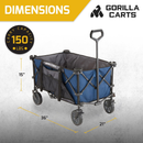 Gorilla Carts Nutzwagen Transportwagen Outdoor Wagen All Terrain Blau Faltbar B-Ware