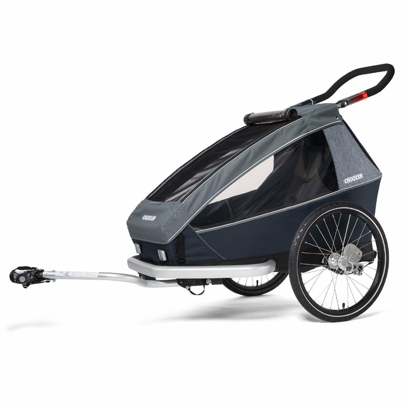 CROOZER Kinder-Fahrradanhänger Kid Vaaya 1 Graphite blue Anhänger Fahrrad Baby