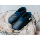Hans Natur Baby und Kinder Hausschuhe Krabbelschuhe Ecopell Leder blau 21/22