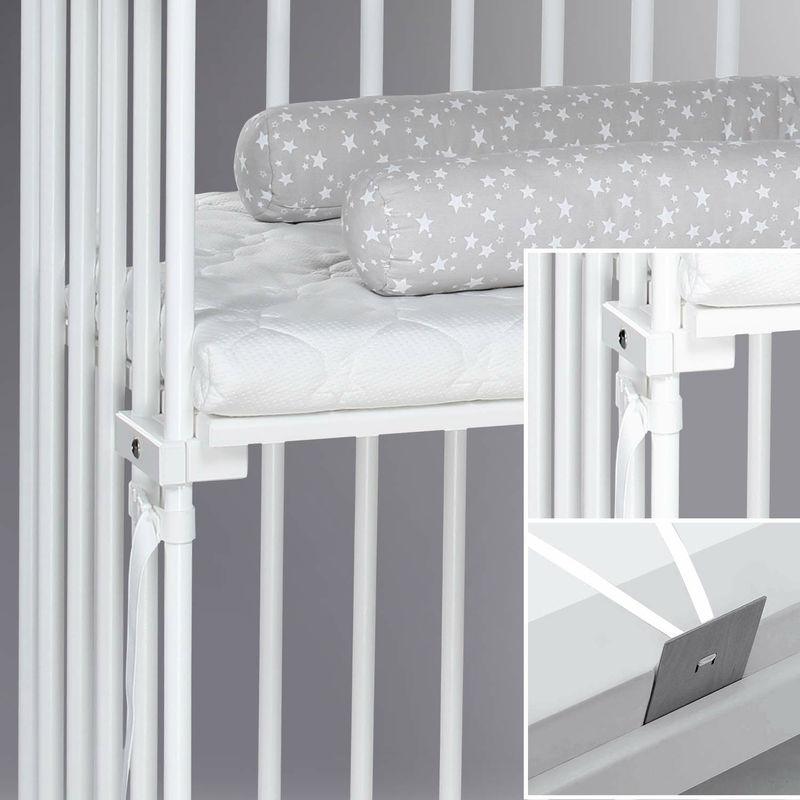 Babybay Boxspring XXL Beistellbett Babybett Zustellbett Bett Buche weiß lackiert