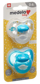 B-Ware Medela Baby Schnuller Nuggi Original Blau 0 6 Monate Babynuckel 2er Set
