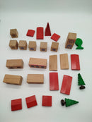 Bundle Holz Zugset Schienen & Gebäude