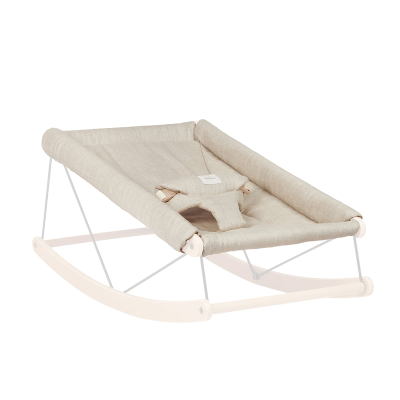 Nobodinoz - Growing Green upholstery for baby bouncer greige french linen furniture bouncer