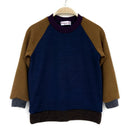 kronjuwel Wollpullover Größe 92/98 blau braun Upcyling