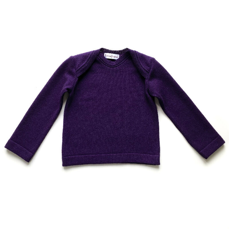 kronjuwel Langarmshirt Wolle/Kaschmir 86/92 violett Upcycling