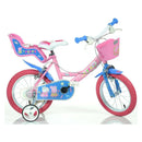 Dino Bikes Kinderfahrrad Rad 14 Zoll Pepa Pig Sitz Korb Mädchen Rosa B-Ware