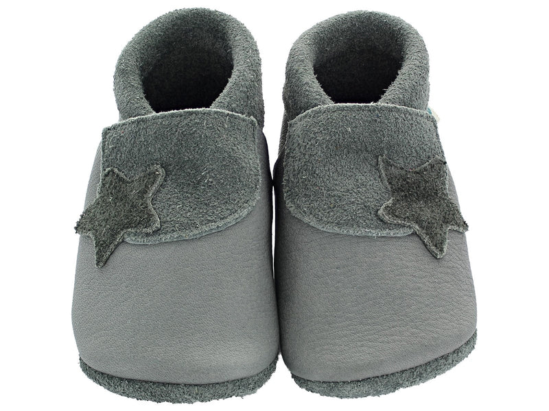 Pantolinos Pantolinos Lederpuschen Stern grau 24 Schuhgröße, 25 Schuhgröße