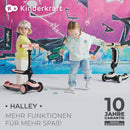 Kinderkraft Halley Scooter 2 in 1, Kinderroller ab 1 Jahr bis zu 50 kg, Tretroller, Dreirad Roller mit Klappbar Sitz, LED Räder, Höheverstellbare Lenker, Zusammenklappen