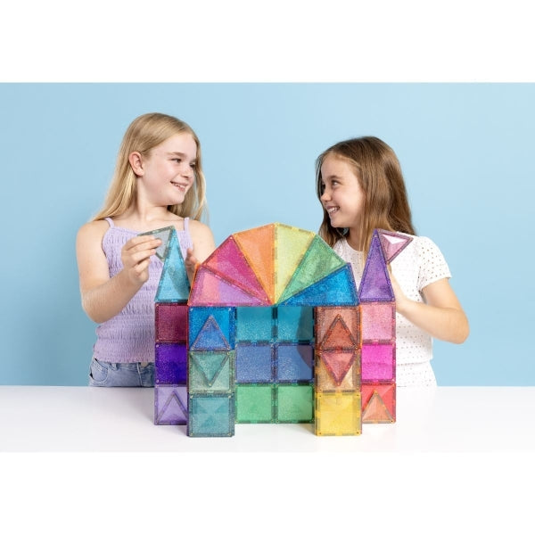 Magnetbausteine Magnetspielzeuge Spielen & Lernen Connetix Magnetbausteine Glitter Castle Pack 48 Teile CONNETIX Rear Image Last Season