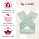 manduca Sling - Babytragetuch - Elastische Babytrage für Neugeborene von der Geburt bis zu 15 kg - Bio-Baumwolle - GOTS zertifiziert,Mint