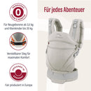 manduca XT Babytrage - Verstellbarer Sitz, der mitwächst - Vom Neugeborenen bis zum Kleinkind - Babytrage aus Bio-Baumwolle mit 3 Tragemöglichkeiten,Monochrome Cloud