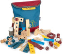 small foot Werkzeugrucksack Konstruktion „Workshop“, Kinder-Rucksack mit 8 Werkzeugen aus Holz, ab 3 Jahren, 12603