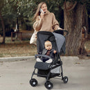 hauck Buggy Sport, Charcoal/Stone - Federleichter Reisebuggy 5,9 kg - mit Liegefunktion für Kinder ab Geburt bis 15 kg - Klein Zusammenklappbar, Großer Einkaufskorb bis 3 kg