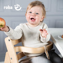 roba Treppenhochstuhl Sit Up III - Mitwachsender Baby Hochstuhl - ab 6 Monaten - Kinderhochstuhl aus Holz natur - Stuhl bis 50 kg belastbar, 1 Stück