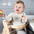 roba Treppenhochstuhl Sit Up III - Mitwachsender Baby Hochstuhl - ab 6 Monaten - Kinderhochstuhl aus Holz natur - Stuhl bis 50 kg belastbar, 1 Stück
