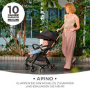 Kinderkraft APINO Buggy bis 22 kg, Liegebuggy, Kinderwagen, Leicht - 7,5kg, Automatisches zusammeklappen, Verstellbare Rückenlehne bis zur Liegeposition, ideal für Reisen, Grau