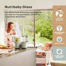 Babymoov Nutribaby Glass Green Celadon - Babynahrungszubereiter aus Glas und Edelstahl, 4-in-1: Dampfgaren, Mixen, Aufwärmen, Erwärmen, 1900 ml Fassungsvermögen