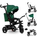 LIONELO Haari 2in1 Dreirad mit Schubstange ab 18 Monate bis 25kg, Vorwärts und Rückwärtsfahrt, schlauchlose Gummireifen, Freilauf geräumiger, Korb, Tasche, Getränkehalter