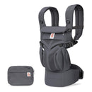 Ergobaby Babytrage für Neugeborene ab Geburt bis 20kg, 4in1 Omni 360 Cool Air Mesh Kindertrage Tragesystem, Onyx Black
