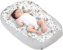 Medi Partners Babynest Nestchen für Neugeborene - 100x60x15 Babynestchen Baby zweiseitg Nest Bett 100% Baumwolle Waffel Kuschelnest tragbar (REH mit Grauer Waffel)