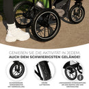 Kinderkraft HELSI Buggy bis 27 kg, Buggy ab geburt, Baby Jogger, Laufkinderwagen mit große Luftreifen, Liegefunktion, Verstellbarer Elterngriff, Zusammenklappen, Untersitzkorb, Schwarz