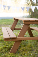 roba Kinder Outdoor+ Sitzgruppe - Picknick for 4 - Garten Sitzgarnitur aus wetterfestem Massivholz - 4 Plätze - Teak