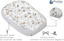 Medi Partners Babynest Nestchen für Neugeborene - 100x60x15 Babynestchen Baby zweiseitg Nest Bett 100% Baumwolle Waffel Kuschelnest tragbar (REH mit Grauer Waffel)