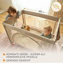 Lionelo Laura 2-in-1 Reisebett bis zu 15 kg Laufgitter von 0 bis 36 Monate Seitlicher Einstieg T25 Schaumstoffmatratze, 2 Höhenstufen, Reisetasche, Räder mit Bremse