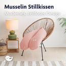 Julius Zöllner Musselin Stillkissen ca. 190 cm | Füllung 42 Liter EPS-Mikroperlen | Made in Germany | Bezug aus 100% Baumwollmusselin | Oeko-TEX® Standard 100 | Dusty Rose