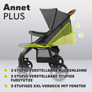 LIONELO Annet Plus Buggy bis 22 kg mit Liegefunktion, Kinderwagen klein zusammenklappbar mit Zubehör, Eva-Schaum-Räder, Moskitonetz, Fußdecke Getränkehalter, Korb