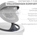 kikka boo Codie Babywippe Elektrisch für Neugeborene mit Musik – Baby Schaukelstuhl bis 9 kg, 5 Schwingstufen, Bluetooth, Verstellbare Rückenlehne, 10 Melodien, Hellgrau