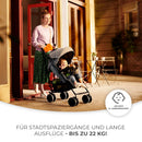Kinderkraft Kinderwagen SIESTA, Leichte Reise Buggy, Verstellbare Rückenlehne, Liegeposition, Kleine Maße nach Zusammenklappen, Vergrößerbares Verdeck, Für ältere Kinder, bis 22 kg, Grau