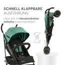 KikkaBoo BEETLE Kinderwagen, Babysportwagen bis zu 22 kg, Zusammenklappbar, Leicht, Kompakt, Minze